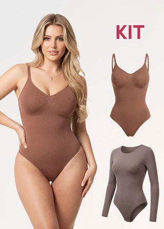 Kit 2 Bodys: Tanga Seamless y Manga Larga | Salome 5601 + 5008 | Ant 7001 + 03L5