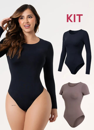 Kit Bodys Manga Corta y Larga: Microfibra | Salome 5008 + 5007 | Ant TD03L5 + TD01L5