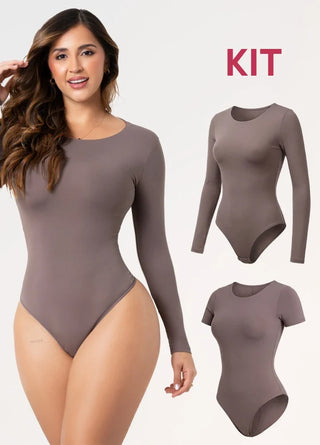 Kit Bodys Manga Corta y Larga: Microfibra | Salome 5008 + 5007 | Ant TD03L5 + TD01L5
